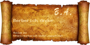 Berberich Andor névjegykártya