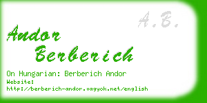 andor berberich business card